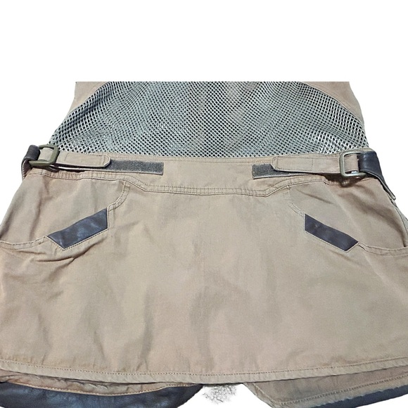 Vintage RARE Eddie Bauer Sport Shooting Vest Mesh Back Leather Trim Utility - Picture 3 of 16